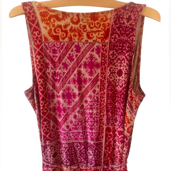 Lauren Ralph Lauren Fuchsia Faux Wrap Dress Boho Ruffle Sleeveless Women’s XL - Picture 7 of 9